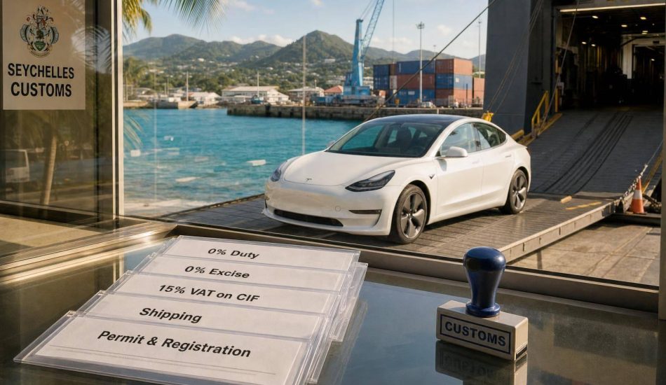How to Import an Electric Car to Seychelles in 2026: Duties, Incentives & Costs